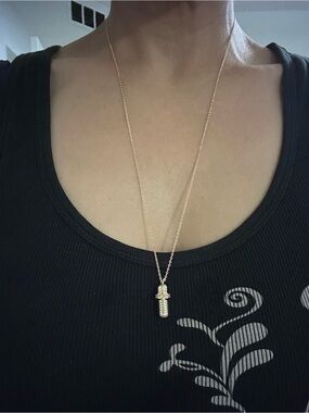 Rose Gold Screw Charm Pendant Necklace - Women's Jewelry